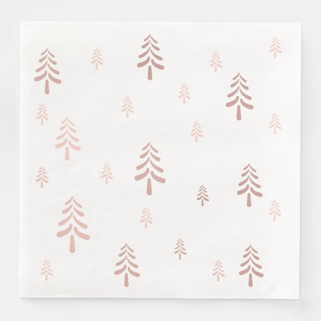 Elegant blush pink Christmas tree  Napkin (Front)