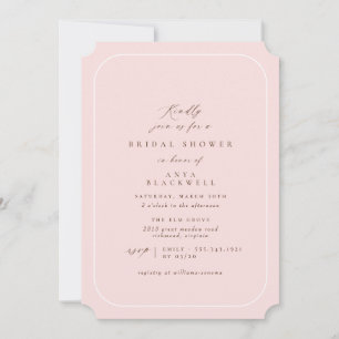 Elegant Blush Pink Classic Bridal Shower Invitation
