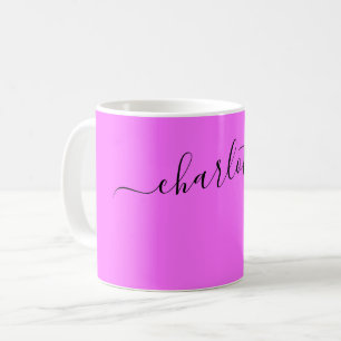 Elegant Blush Pink Colour Modern Name Personalised Coffee Mug