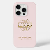 Elegant Blush Pink Custom Business Logo Case