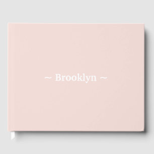 Elegant blush pink custom name text guest book