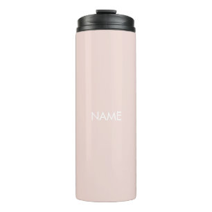 Elegant blush pink custom name text monogram  thermal tumbler
