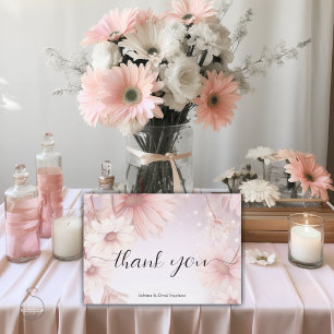 Elegant Blush Pink Daisy Thank You Card