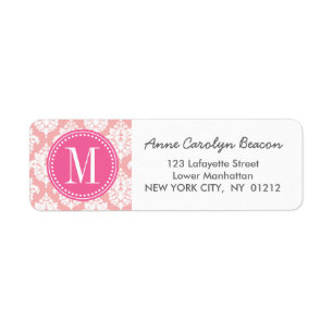 Elegant Blush Pink Damask Personalised