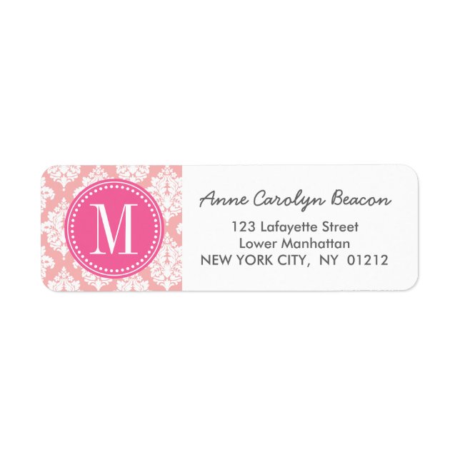Elegant Blush Pink Damask Personalised (Front)
