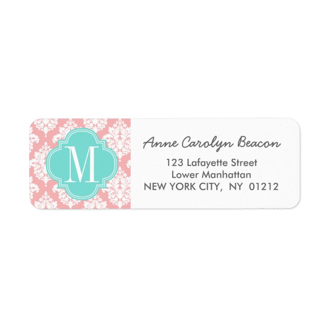 Elegant Blush Pink Damask Personalised (Front)