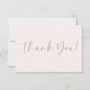 Elegant Blush Pink Fall Pumpkin Highland Cow Thank You Card