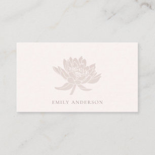 ELEGANT BLUSH PINK FAUX ROSE GOLD LOTUS FLORAL BUSINESS CARD