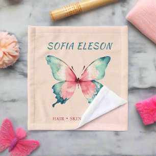 Elegant Blush Pink Feminine Watercolor Butterfly Wash Cloth