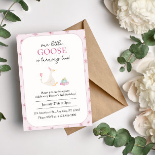 Elegant Blush Pink Floral Birthday Invitation