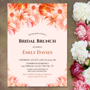 Elegant Blush Pink Floral Bridal Shower Invitation