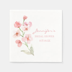 Elegant Blush Pink Floral Bridal Shower Napkin