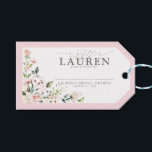 Elegant Blush Pink Floral Bridal Shower No Wrap Gift Tags<br><div class="desc">Enclose this gift tag with your invitations for you guests to attach to their gifts. Designed to match my bestselling Elegant Pink Watercolor Floral Bridal Shower Suite, this No Wrap gift tag features the same elegant script calligraphy and text, hand painted watercolor florals, and pink border. The back of the...</div>