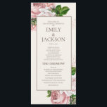Elegant Blush Pink Floral Cream Wedding Program Programme<br><div class="desc">Elegant and vintage blush pink watercolor floral and cream wedding program.  Contact us for help with customisation or matching products.</div>