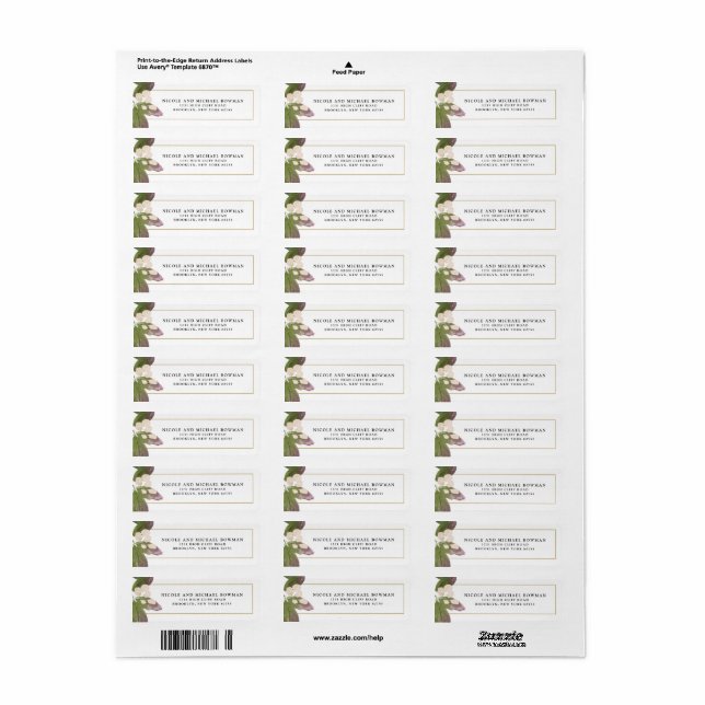 Elegant Blush Pink Floral Greenery Address Label (Full Sheet)