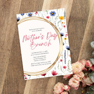 Elegant Blush Pink Floral Mother's day brunch Invitation