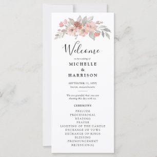 Elegant Blush Pink Floral Watercolor Wedding