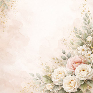 Elegant Blush Pink Floral Watercolor Wedding Postcard