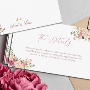 Elegant Blush Pink Floral Wedding Enclosure Card