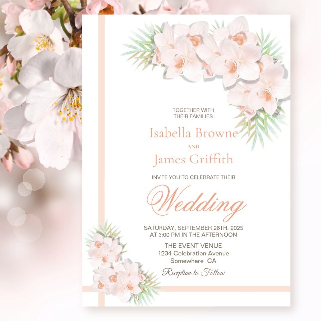 Elegant Blush Pink Floral Wedding Invitation (Creator Uploaded)