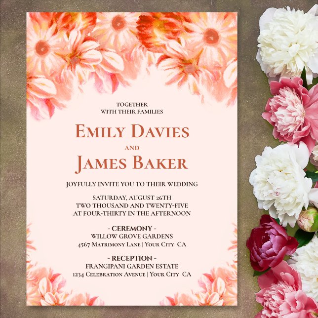 Elegant Blush Pink Floral Wedding Invitation (Creator Uploaded)