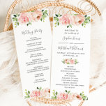 Elegant Blush Pink Floral Wedding Program Programme<br><div class="desc">Designed to co-ordinate with our Bloomsbury wedding collection, this elegant wedding program features a beautiful watercolor blush floral arrangement and script brush hand lettering. Personalize it with your wedding details easily and quickly, simply press the customize it button to further re-arrange and format the style and placement of the text....</div>