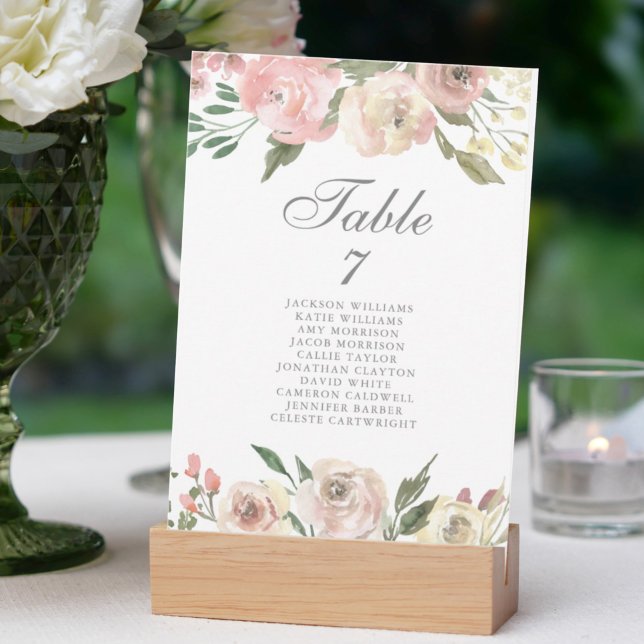 Elegant Blush Pink Floral Wedding Seating Chart (Creator Uploaded)