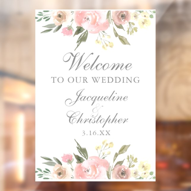 Elegant Blush Pink Floral Welcome to our Wedding (Sheet 2)