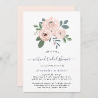 Elegant Blush Pink Flowers | Virtual Bridal Shower