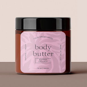 Elegant Blush Pink Girly Body Butter Product Label