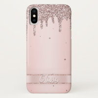 Elegant blush pink girly glitter liquid