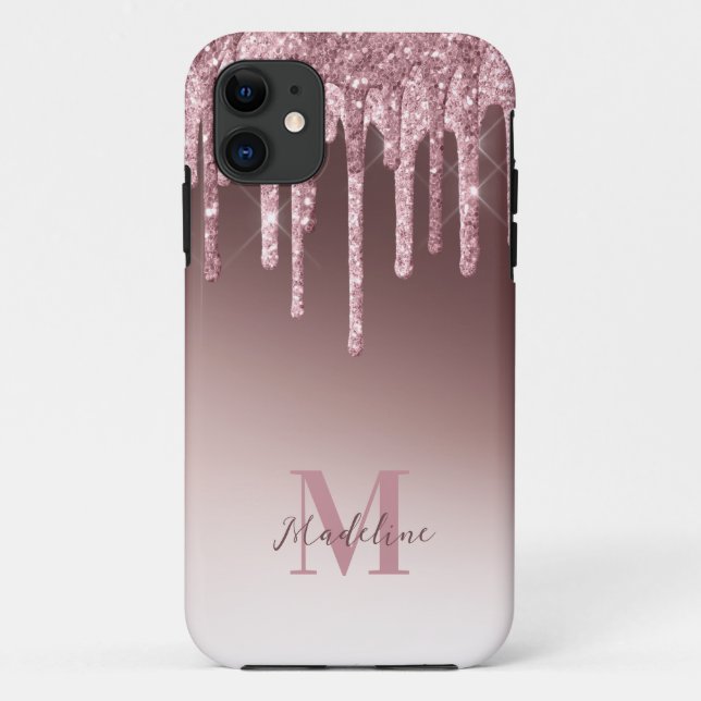Elegant Blush Pink Glitter Case-Mate iPhone Case (Back)
