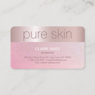 Elegant Blush Pink Gold Esthetician Spa  Business  Card