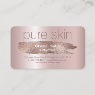 Elegant Blush Pink Gold Glitter Aesthetician Spa   Business Card