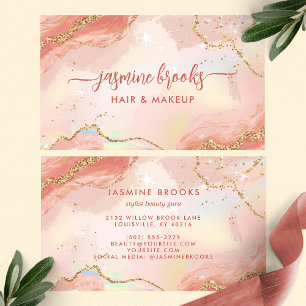 Elegant Blush Pink Gold Glitter  Business Card