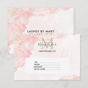 Elegant Blush Pink Gold Glitter gift certificate