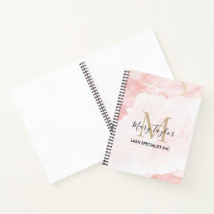 Elegant Blush Pink Gold Glitter Marble Notebook