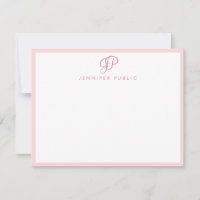 Elegant Blush Pink Hand Script Name Text Monogram