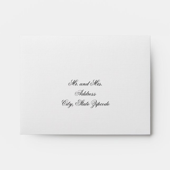 Elegant  Blush Pink Interior Wedding RSVP Envelope (Front)