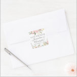 Elegant Blush Pink Ivory Floral Save the Date Square Sticker<br><div class="desc">An elegant floral bouquet of pink peonies and ivory watercolor peony flowers frame this lovely floral spring wedding Save the Date sticker. The sprigs of sage leaves decorate in the midst of the peach array of flowers that surround the beautiful grey typography on these chic square stickers.</div>