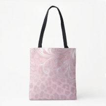 Elegant Blush Pink Leopard & Silver Damask Swirl
