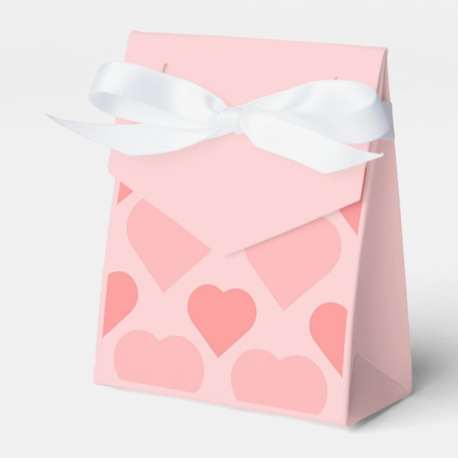 Elegant Blush pink little hearts pattern Favour Bo Box (Front Side)