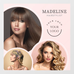 Elegant Blush Pink Logo Photo Hairstylist Business