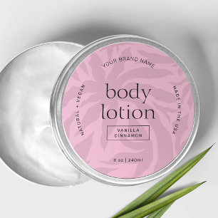 Elegant Blush Pink Lotion Jar Round Product Label