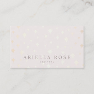 Elegant Blush Pink Luxe Gold Star Pattern Business Card