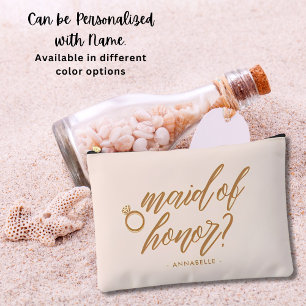 Elegant Blush Pink Maid of Honour Gift Personalise Accessory Pouch