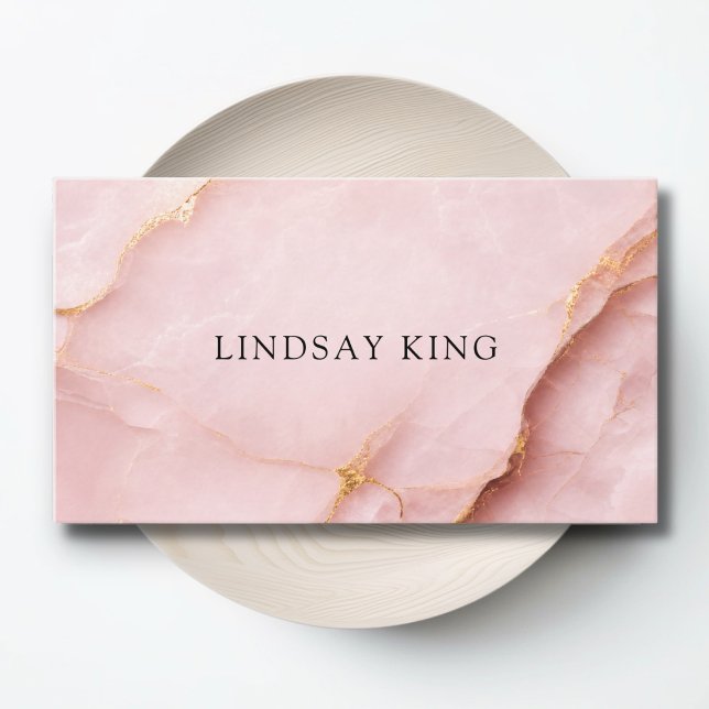 Elegant Blush Pink Marble QR Code Business Card (Elegant Blush Pink Marble QR Code Business Card)