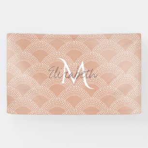 Elegant blush pink mermaid fish scale pattern banner