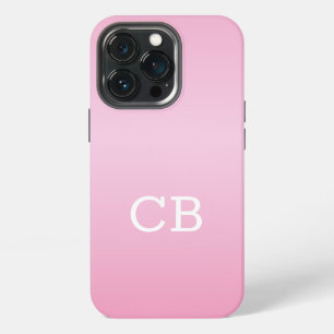 Elegant Blush Pink Metal monogrammed Name iPhone 13 Pro Case