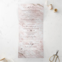 Elegant Blush Pink Metallic Marble Wedding